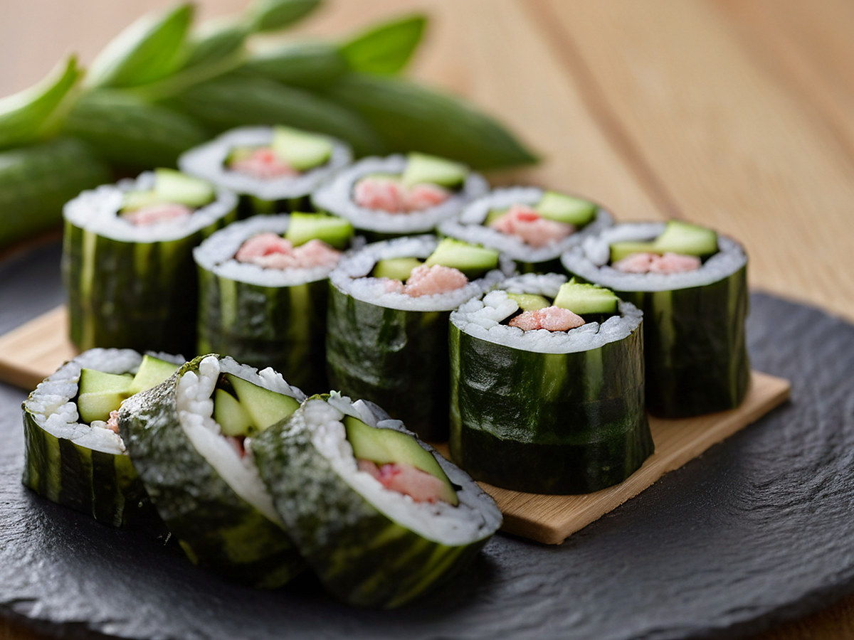 Каппа-маки — тонкий ролл с огурцом и кунжутом